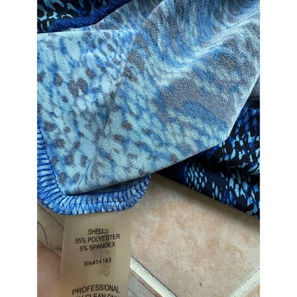 Calvin Klein Blue snake print jersey dress‎ Size 10P - Picture 6 of 9